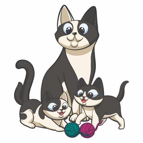 Cat Lovers Theme Cats Playing Transparent Sticker